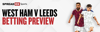 Spreadex Sports West Ham v Leeds United betting preview